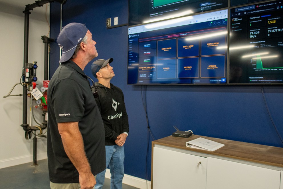 Workforce reviewing video screens